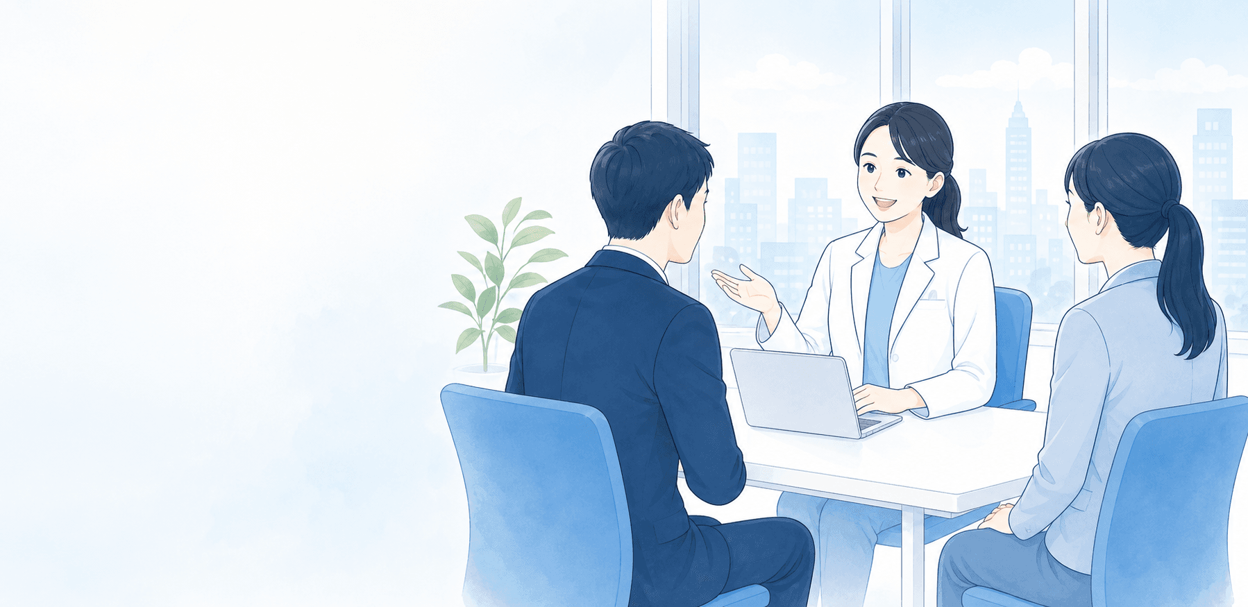 企業の健康管理を支援する産業医のイメージ