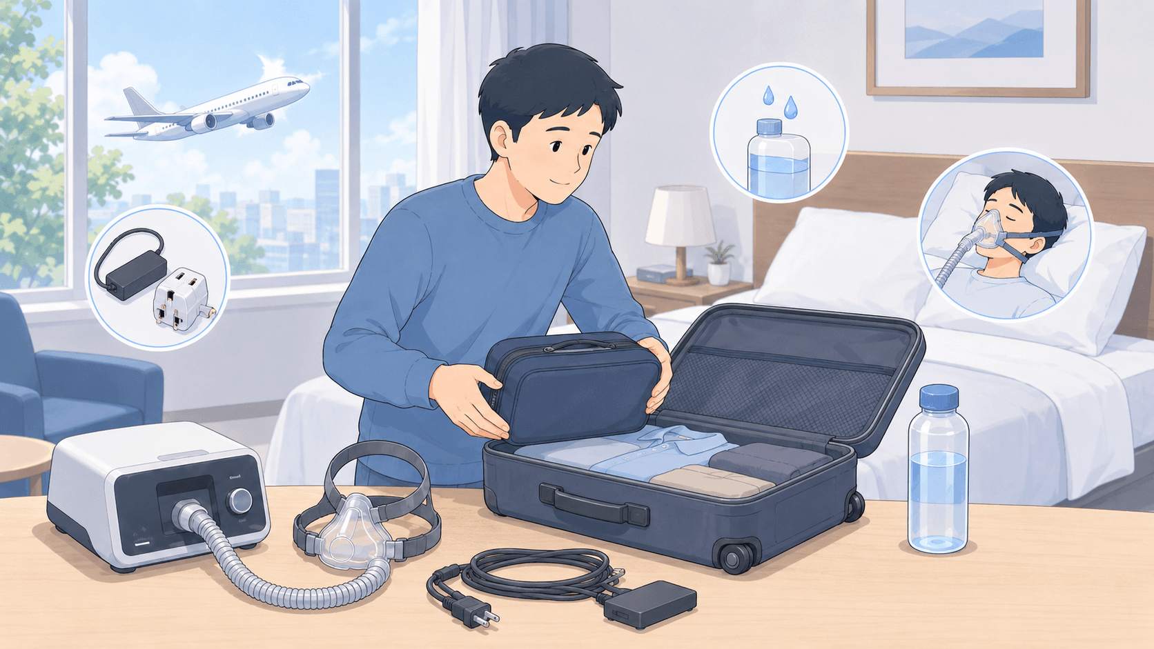 CPAPは飛行機に持ち込める?旅行・出張の持ち物と海外での注意点