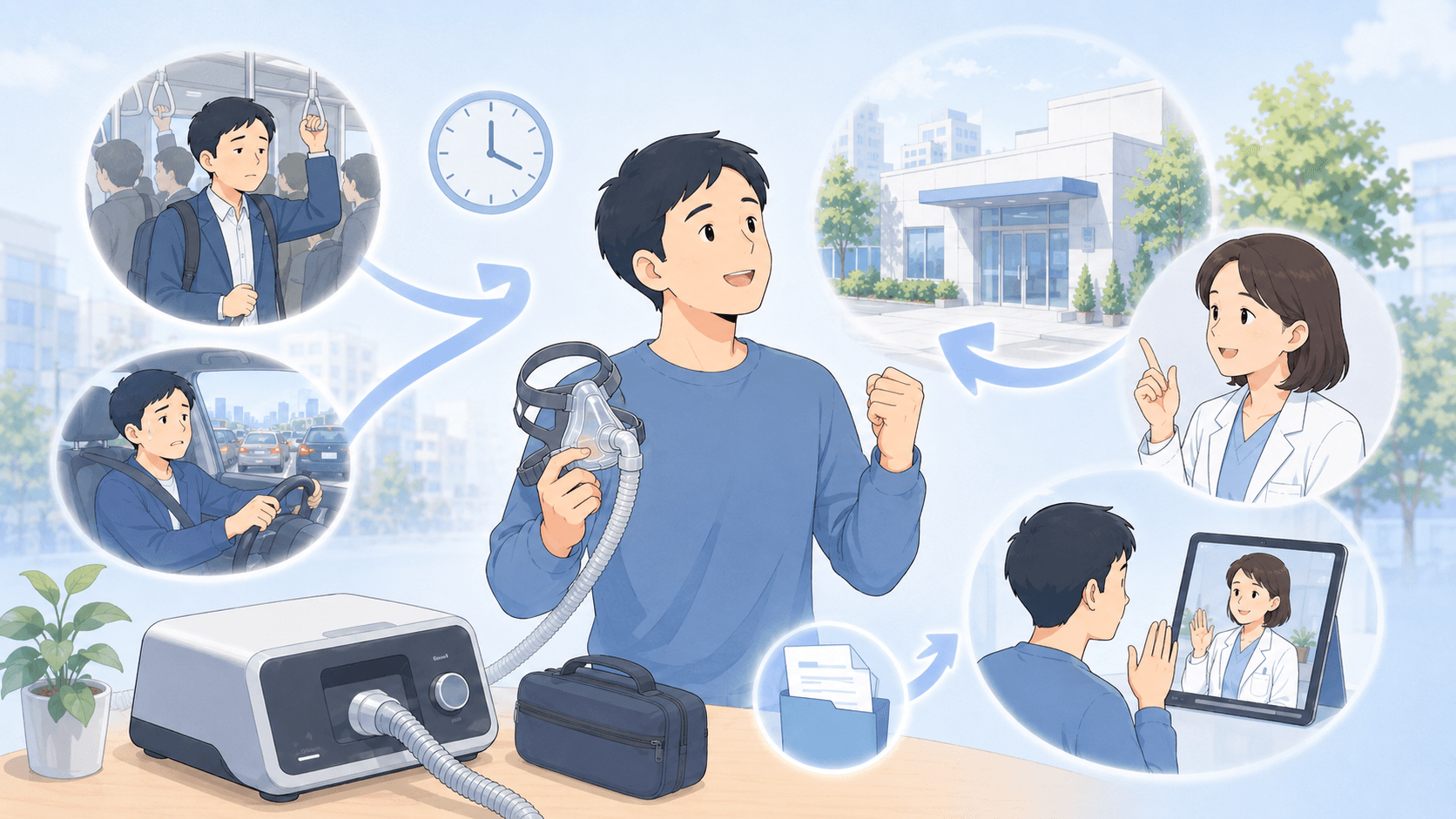 CPAP通院は月1回じゃないとダメ?通院を減らせる条件と仕組み