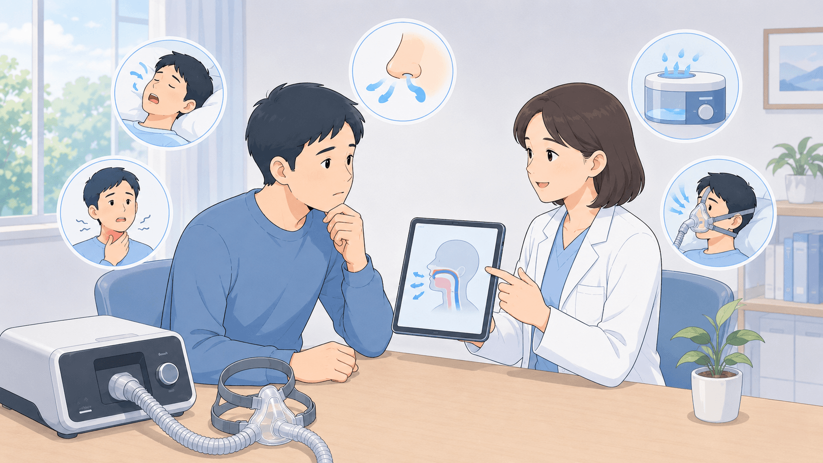 CPAPで喉・口が乾く原因は?今日からできる6つの対策