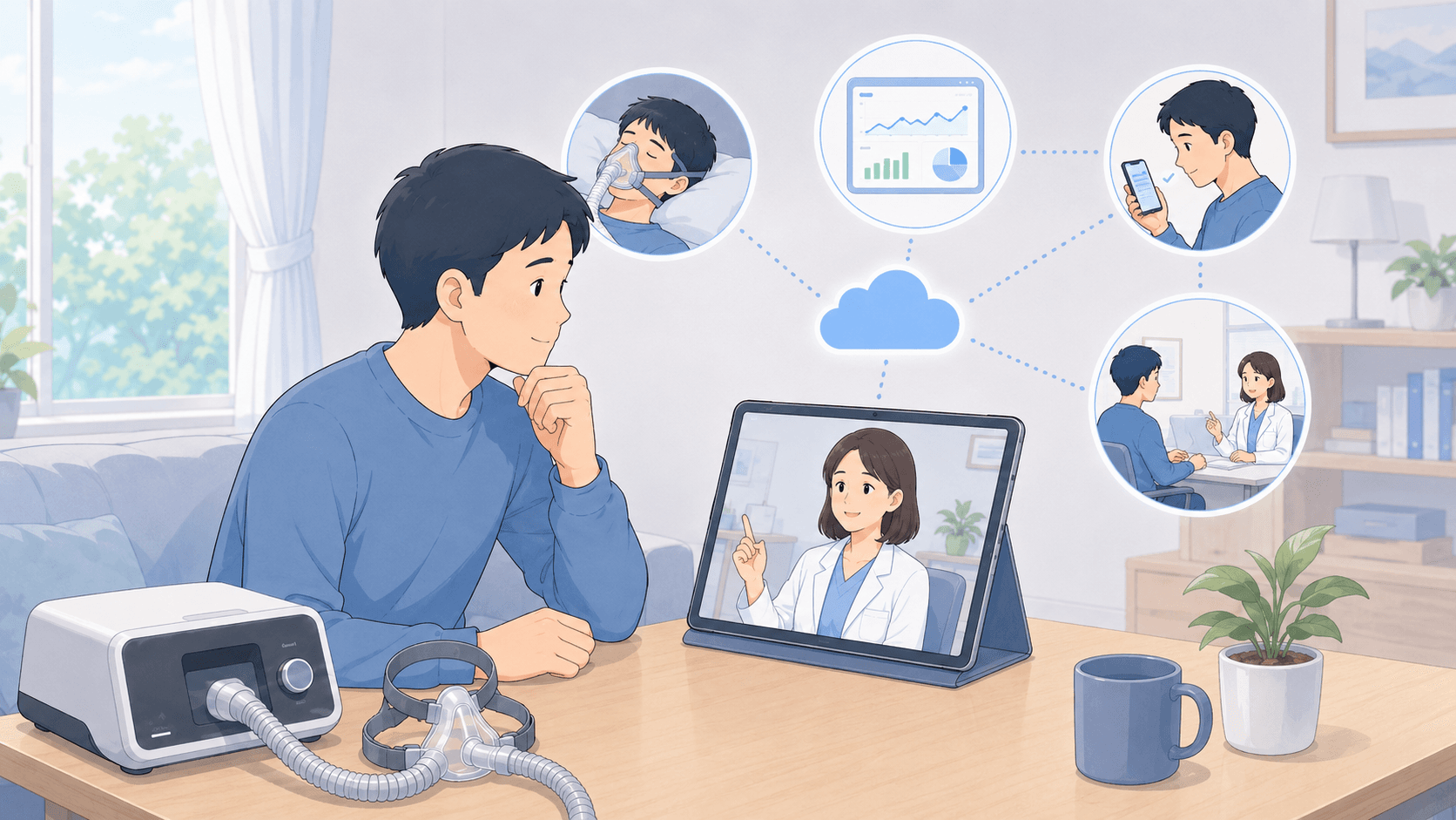 CPAP治療はオンライン診療で続けられる?対象になるケースと注意点