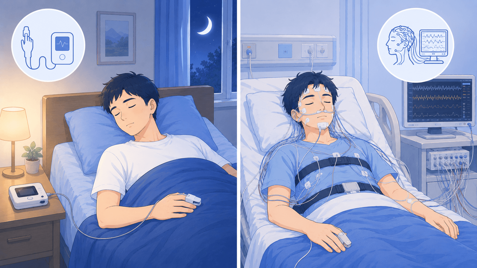 自宅でできる睡眠時無呼吸の検査とは|簡易検査とPSG検査の違い