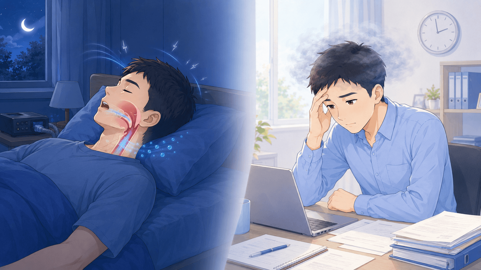 日中の眠気に隠れた集中力低下・物忘れ|睡眠時無呼吸が脳に与える影響
