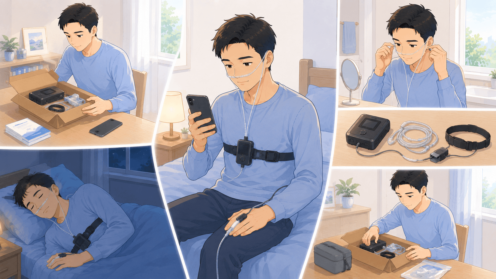 自宅の睡眠検査キットが届いたら?使い方・当日の流れ・返却までの注意点